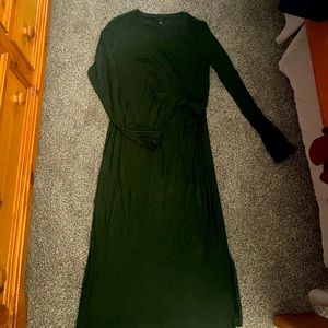 Evergreen Banana Republic Ruched Midi dress